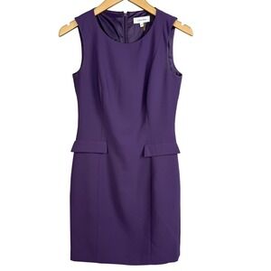 Calvin Klein Purple Sheath Dress Business‎ Career Sleeveless Size 2P